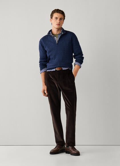 Regular Fit Stretch Cotton Corduroy Chino