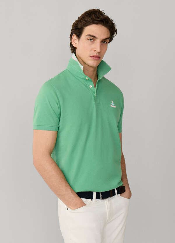 Regular Fit Short Sleeve Logo Pima Polo