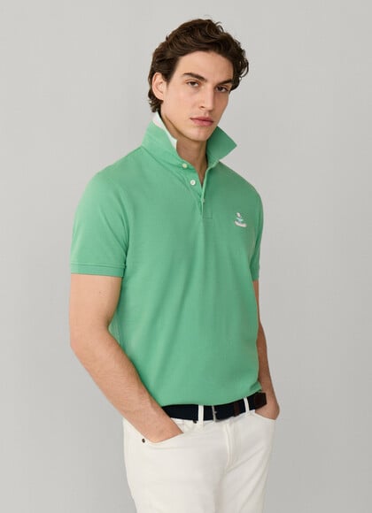 Regular Fit Short Sleeve Logo Pima Polo