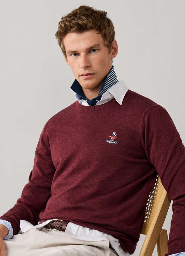 Cotton Silk Logo Crew-Neck Sweater Cotton Silk Logo Crew-Neck Sweater