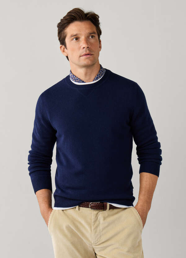 Wool-Cashmere Crew Neck Sweater