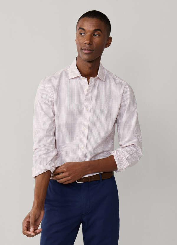 Regular Fit Mini Windowpane Poplin Shirt