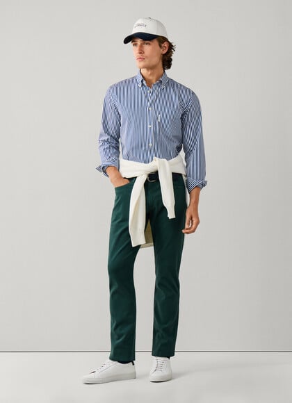 Regular Fit Stretch Garment Dyed Trouser