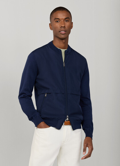 Cotton Silk Hybrid Blouson Jacket