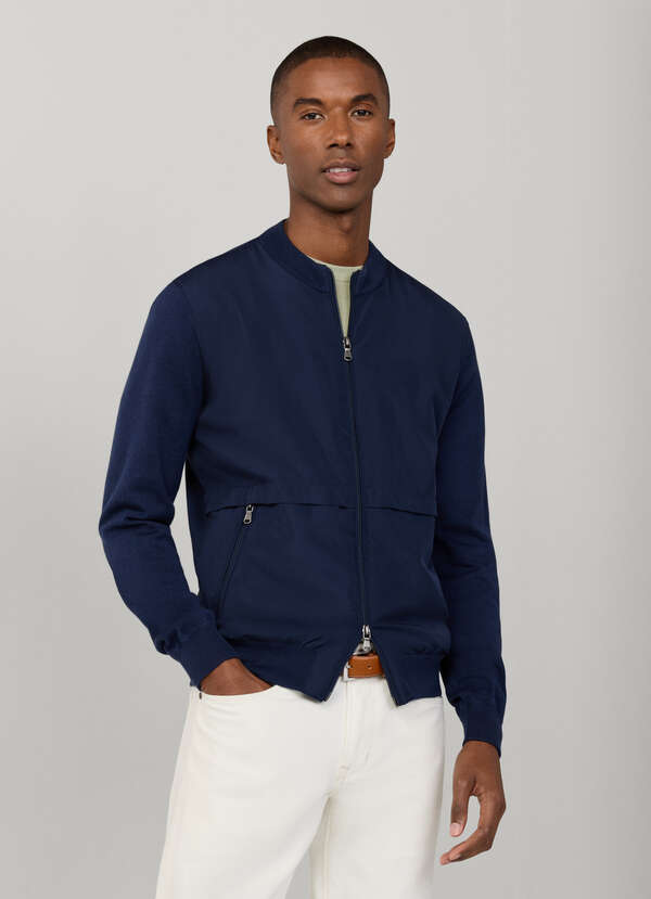 Cotton Silk Hybrid Blouson Jacket Cotton Silk Hybrid Blouson Jacket