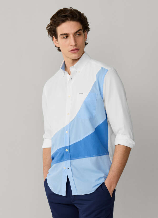 Regular Fit Wave Patches Voile Shirt