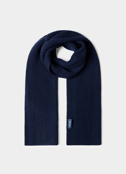 Rib-Knit Wool-Cashmere Blend Scarf