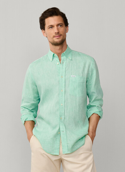 Regular Fit Solid Linen Shirt