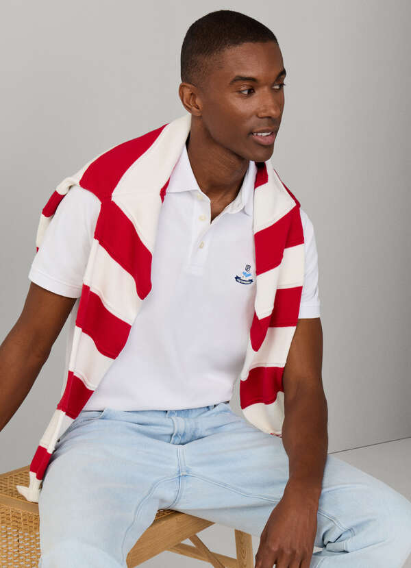 Regular Fit Short Sleeve Logo Pima Polo