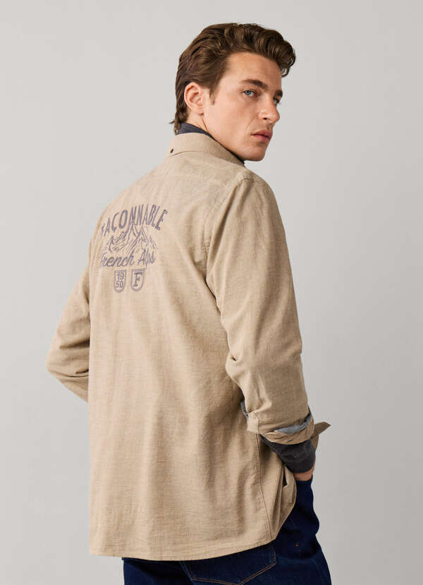 Regular Fit Alps Embroidery Flannel Shirt