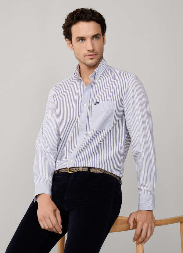 Regular Fit Multi Striped Poplin Shirt