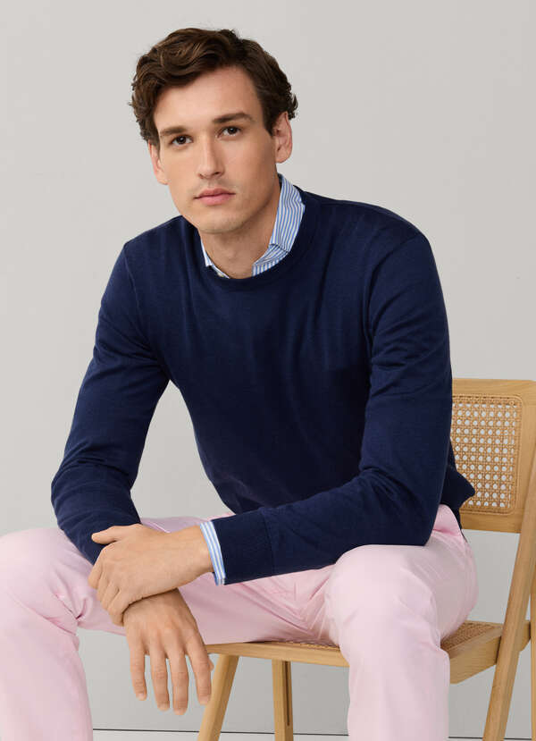 Cotton Silk Crew Neck Jumper