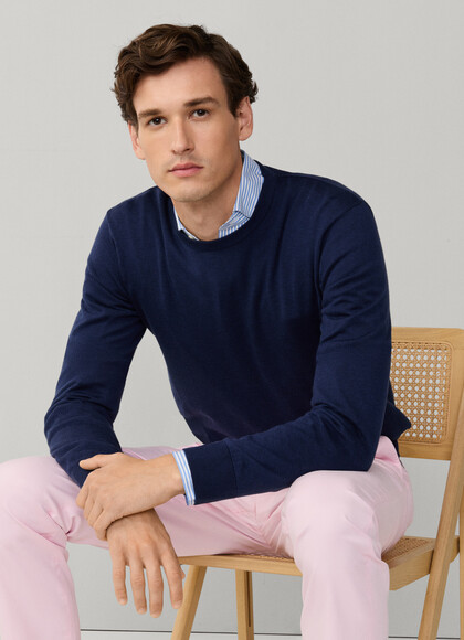 Cotton Silk Crew Neck Jumper