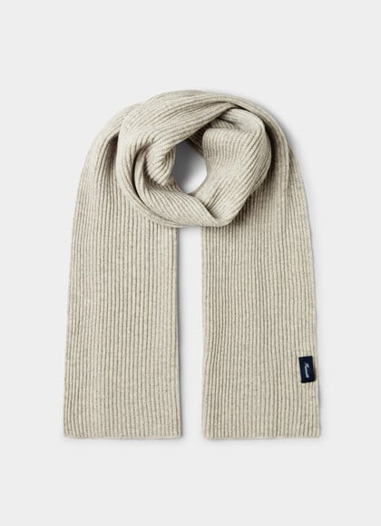 Rib-Knit Wool-Cashmere Blend Scarf