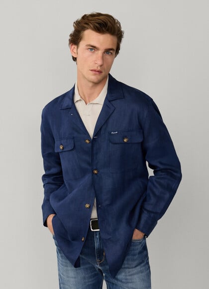 Linen Flap Pocket Overshirt