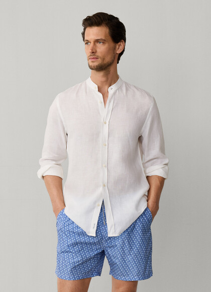 Geometric Squares Print Swim Shorts