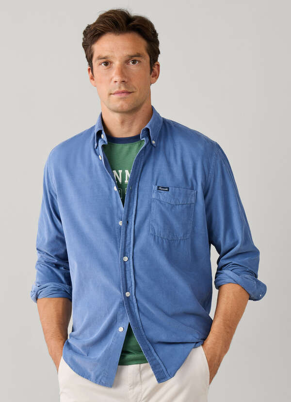 Regular Fit Garment Dyed Babycord Shirt Regular Fit Garment Dyed Babycord Shirt