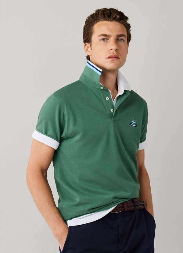 Regular Fit Short Sleeve Logo Pima Polo