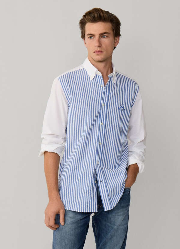Regular Fit Stripe Mix Seersucker Shirt