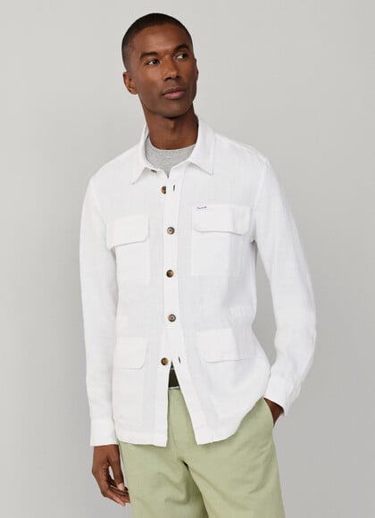 Garment Dyed Linen Drawstring Overshirt