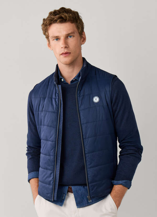 Chambray Lined Quilted Gilet