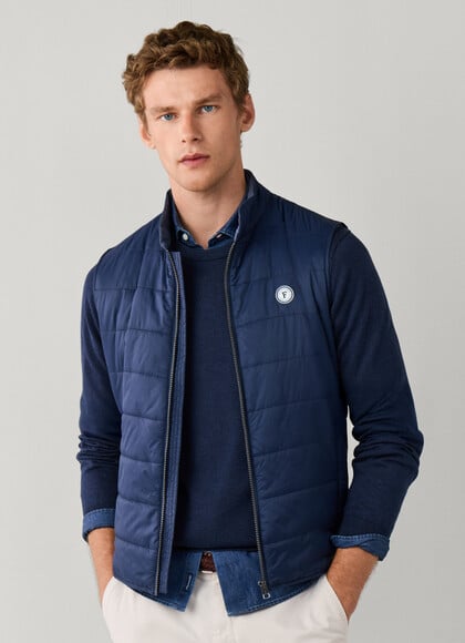 Chambray Lined Quilted Gilet