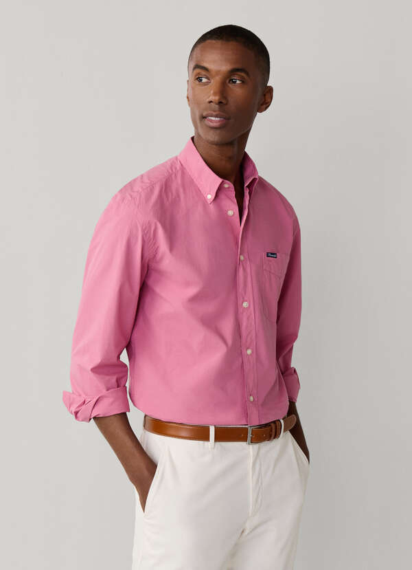 Regular Fit Garment Dyed Poplin Shirt Regular Fit Garment Dyed Poplin Shirt