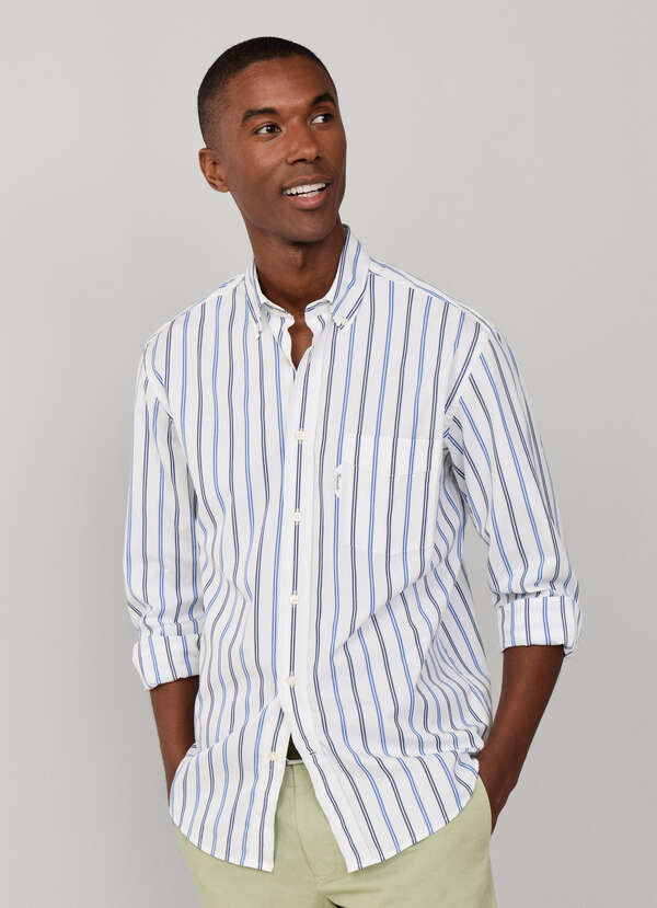 Regular Fit Regimental Stripe Poplin Shirt