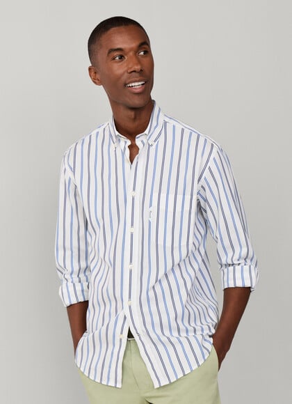 Regular Fit Regimental Stripe Poplin Shirt