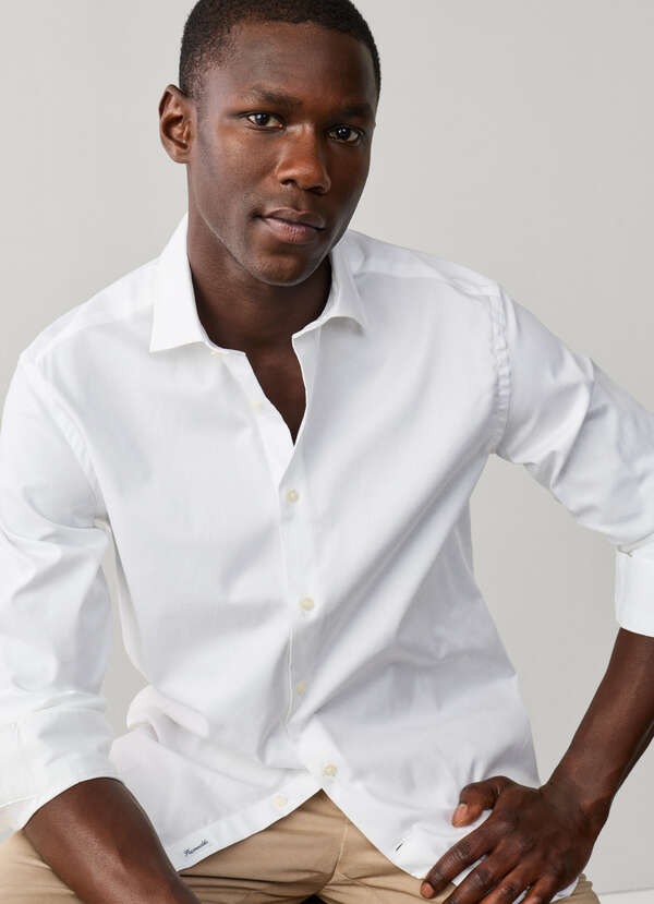 Regular Fit Stretch Pinpoint Shirt