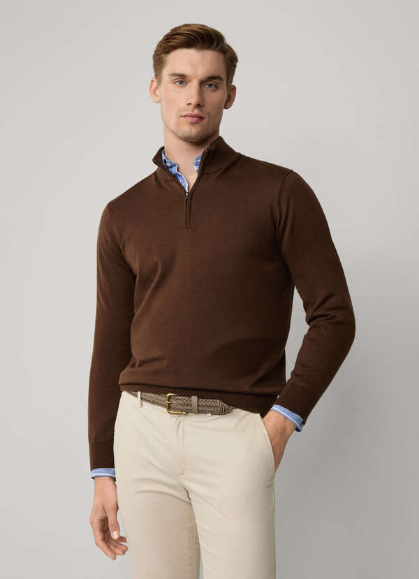 Cotton Silk Half Zip Jumper