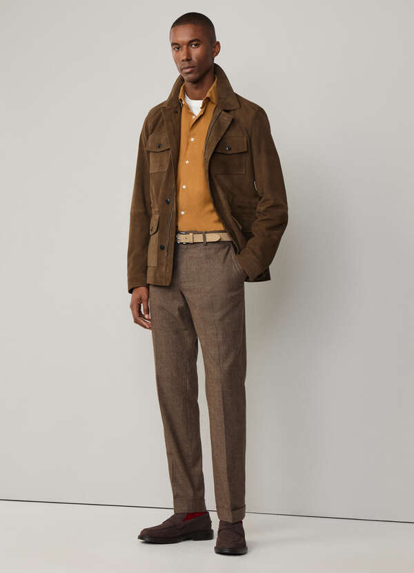 Regular Fit Prince of Wales Cuffed Trousers