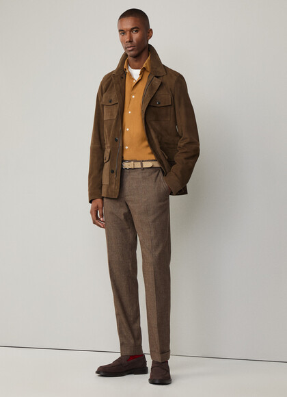 Regular Fit Prince of Wales Cuffed Trousers