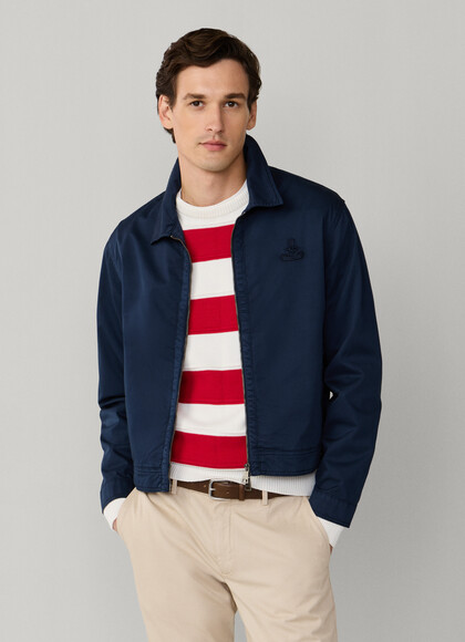 Stretch Cotton Garment Dyed Blouson Jacket