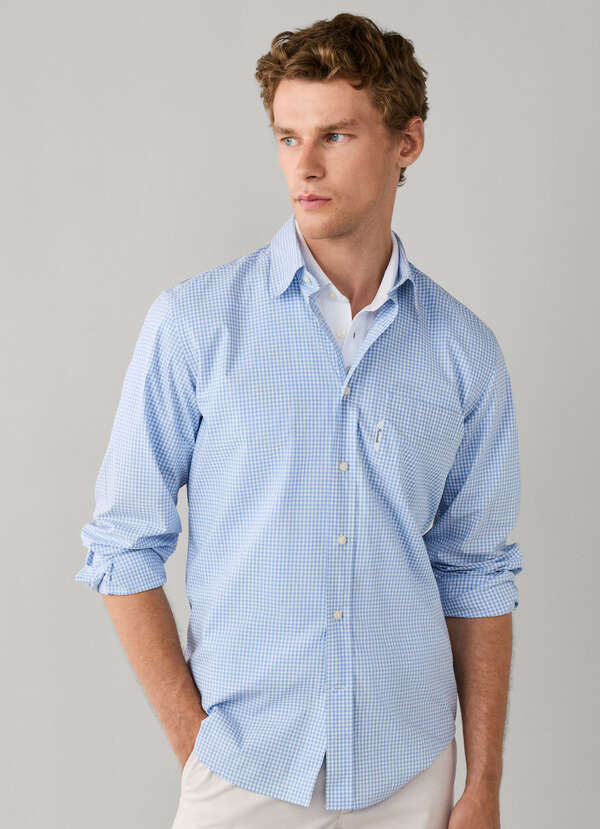 Regular Fit Gingham Poplin Shirt