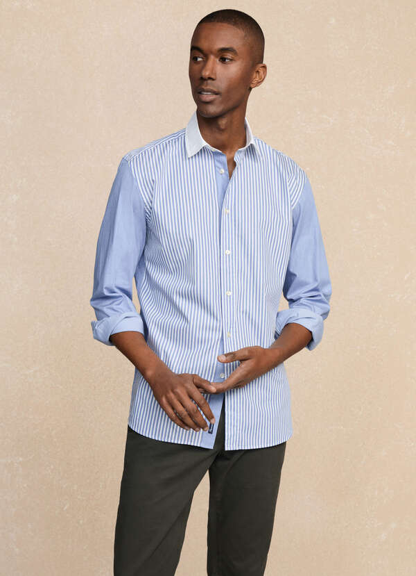Regular Fit Striped Twill Shirt