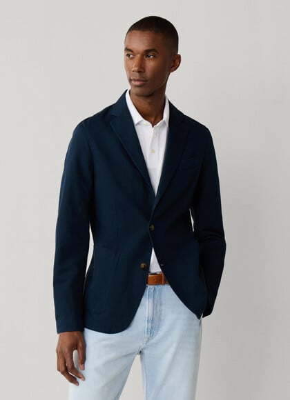 Cotton-Linen Blend Garment Dyed Blazer