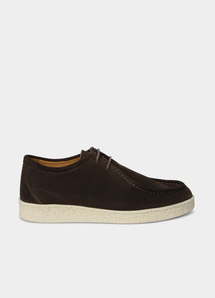 Suede Lace-Up Moccasin Shoes