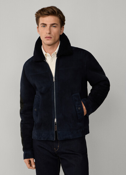 Suede Shearling Blouson Jacket