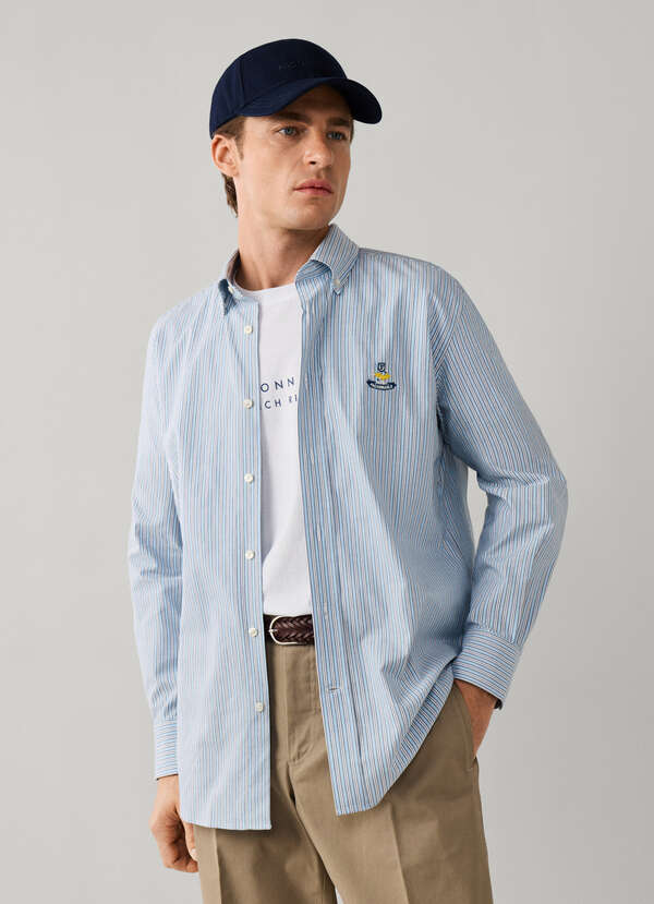 Regular Fit Logo Striped Pinpoint Shirt Regular Fit Logo Striped Pinpoint Shirt