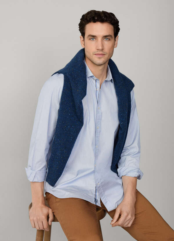 Regular Fit Micro Stripe Poplin Shirt