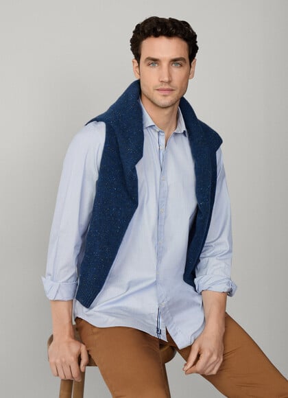 Regular Fit Micro Stripe Poplin Shirt