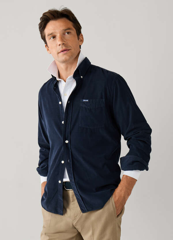 Regular Fit Garment Dyed Babycord Shirt Regular Fit Garment Dyed Babycord Shirt