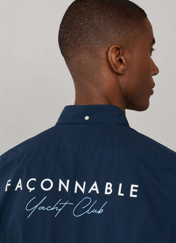 Regular Fit Yacht Club Print Poplin Shirt