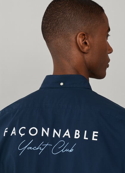 Regular Fit Yacht Club Print Poplin Shirt