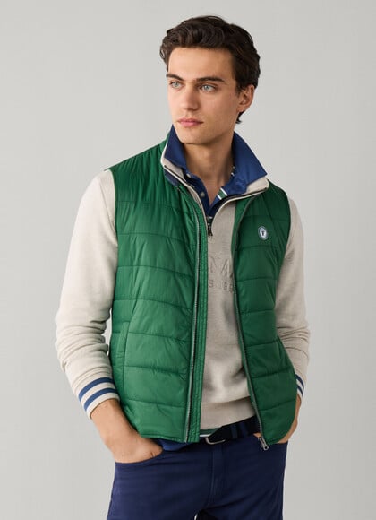 Chambray Lined Quilted Gilet