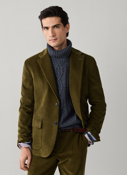 Cotton Corduroy Quilted Blazer