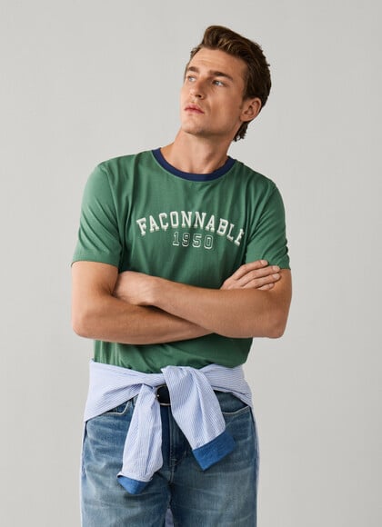Regular Fit Print Branding College T-Shirt
