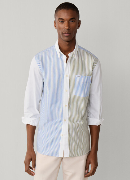 Regular Fit Solid Stripe Mix Pinpoint Shirt