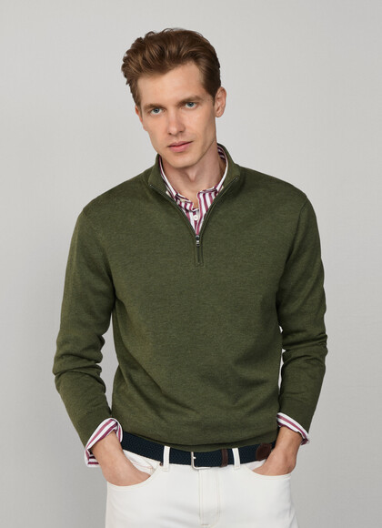Cotton Silk Half Zip Jumper
